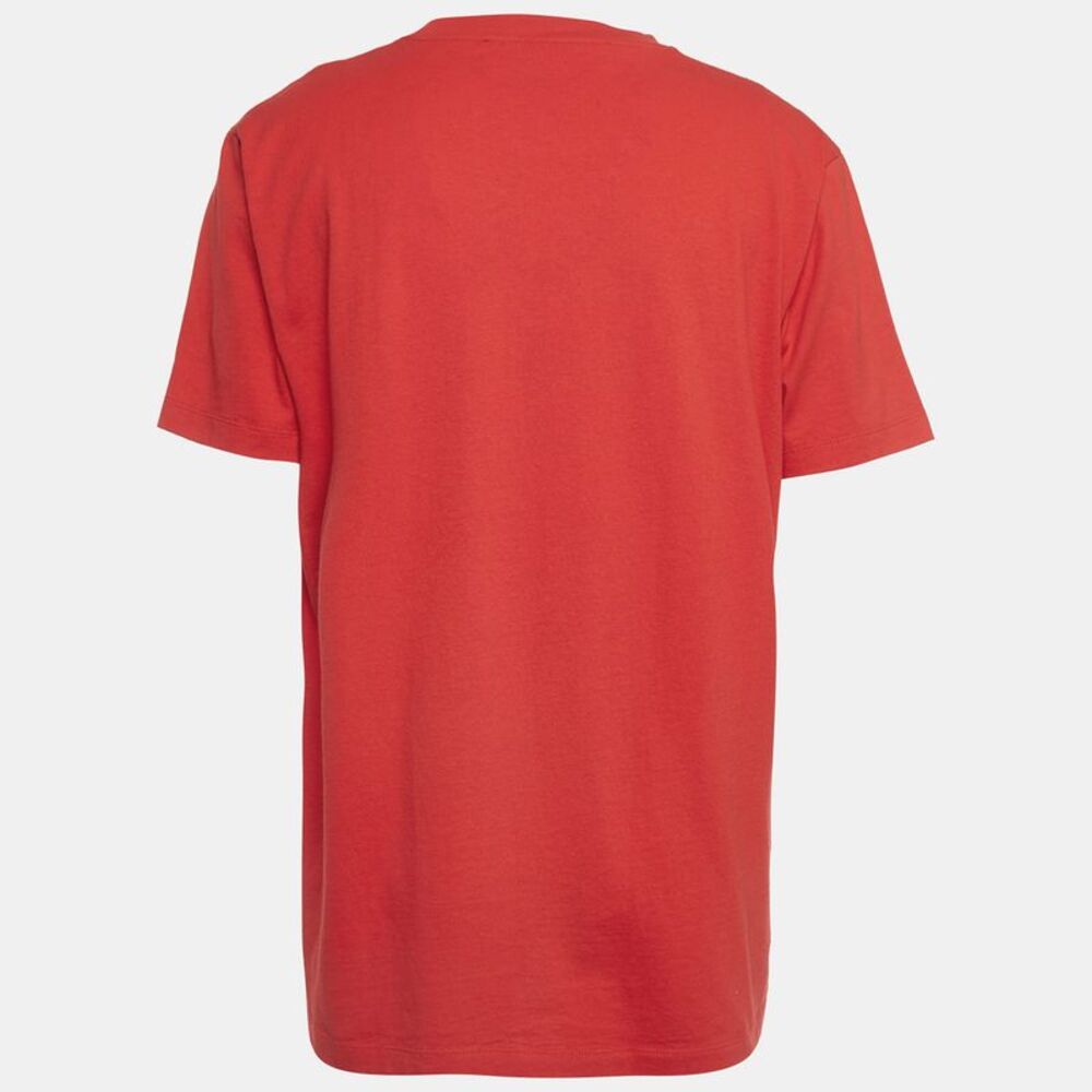 Off-White Red Logo Embroidered Cotton T-Shirt XL - Picture 2 of 4